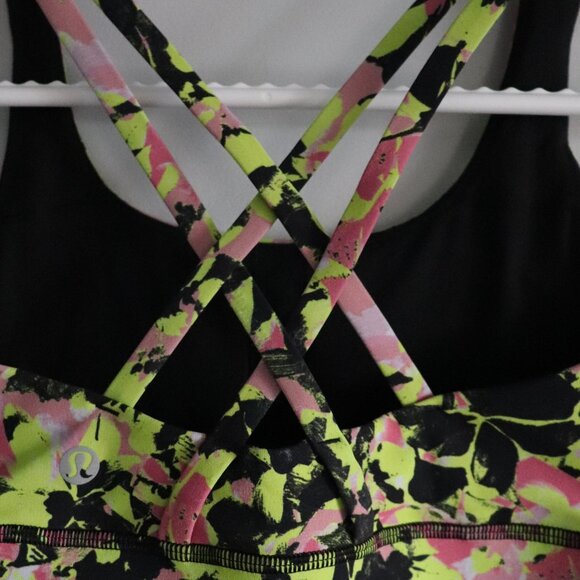 Lululemon Energy Medium Support Sz 2 Yellow Luxtreme Training Sports Bra - Picture 7 of 10
